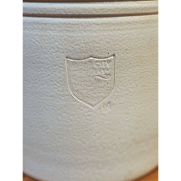 Stoneware Star Cutout Candle Holder By Union City Pottery 5" Tall Beige & Blue H - Picture 5 of 8